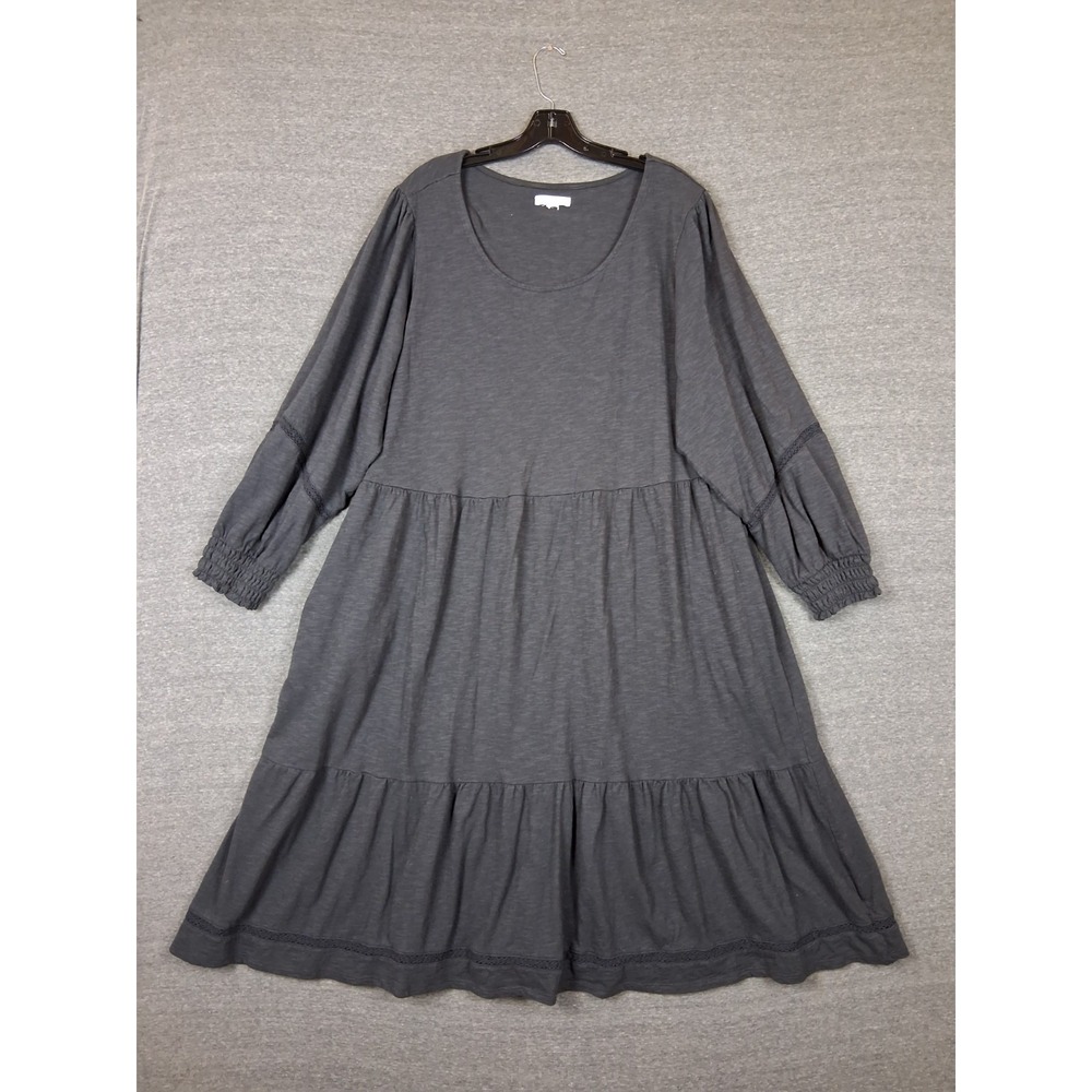 Canyon Retreat Women Dress 2XL Black Tiered Maxi Peasant Prairie Coastal Capsule